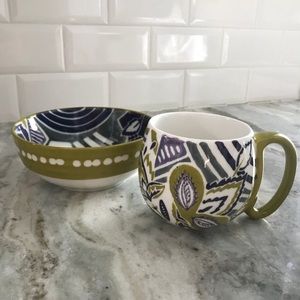Anthropologie Matching Bowl and Mug Set